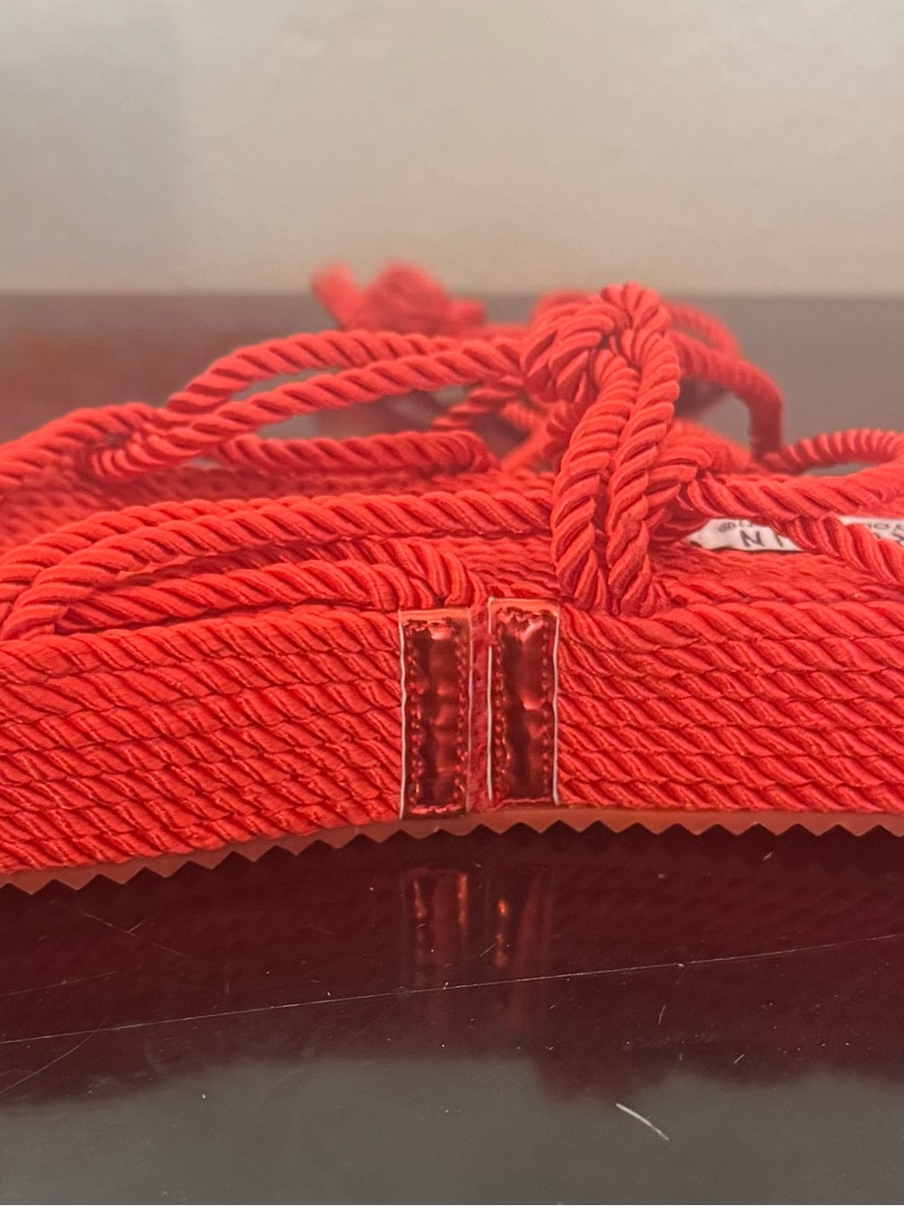 Cape Robbin Red Twisted Rope Lace-Up Sandals - Picture 5 of 9